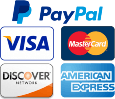 Приймаються способи оплати: Visa, Mastercard, Discover, American Express, PayPal